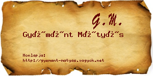 Gyémánt Mátyás névjegykártya